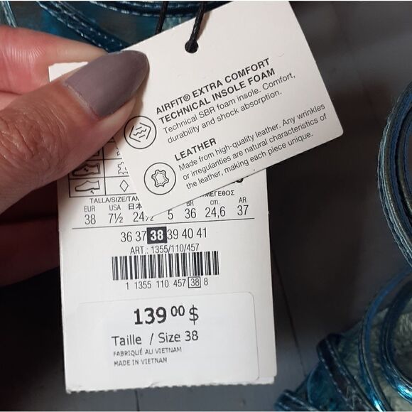 NWT Zara Metallic Blue Strappy Sandals - Picture 6 of 16